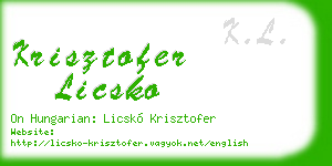 krisztofer licsko business card